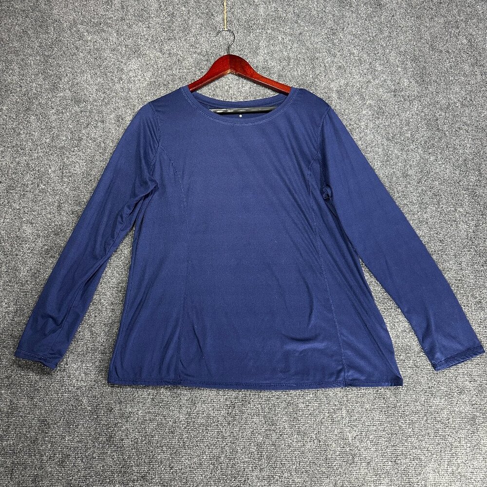 Beyond Scrubs Top XL Long Sleeve Knit Crew Neck Pullover Shirt